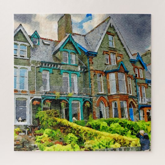 Victoriaans huis in Keswick geschilderd in waterve Legpuzzel (Verticaal)