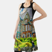 Victoriaans huis in Keswick geschilderd in waterve Schort (Insitu)