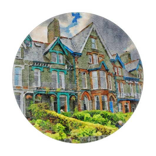 Victoriaans huis in Keswick geschilderd in waterve Snijplank (Voorkant)