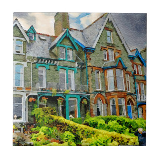 Victoriaans huis in Keswick geschilderd in waterve Tegeltje