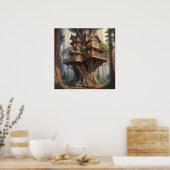 Victoriaans huis in Redwood Tree Poster (Keuken)