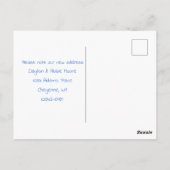 Victoriaans Huis Kat Waterverf Bewegende Aankondig Briefkaart (Achterkant)