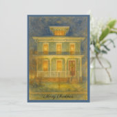 Victoriaans huis kerstkaart (Staand voorkant)
