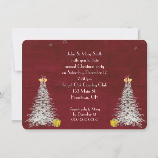 Victoriaans Huis Kerstuitnodiging Kaart (Achterkant)