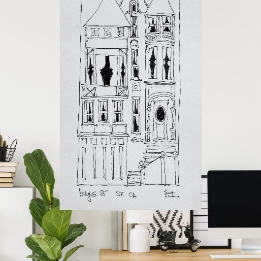 Victoriaans Huis | San Francisco, Californië Poster (Thuiskantoor)