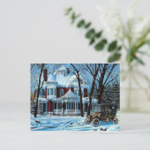 Victoriaans Huis  Winter Briefkaart (Staand voorkant)