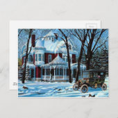 Victoriaans Huis  Winter Briefkaart (Voorkant / Achterkant)