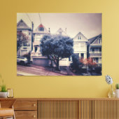 Victoriaans huizen in San Francisco Canvas Afdruk (Insitu (Woonkamer))