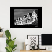 Victoriaans huizen op Steiner Street, Alamo Square Poster (Thuiskantoor)