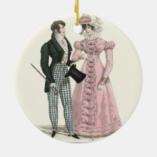 Victoriaans Huwelijk Man Vrouw Elegante Mode Keramisch Ornament