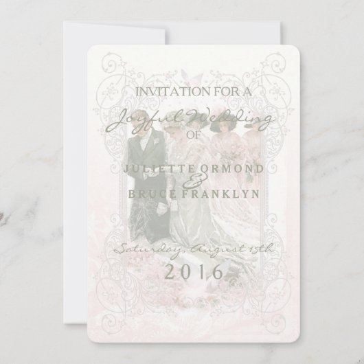 Victoriaans huwelijk - Uitnodiging Kaart (Achterkant)