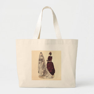 Victoriaans huwelijksreis grote tote bag