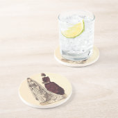 Victoriaans huwelijksreis zandsteen onderzetter (Zijkant)