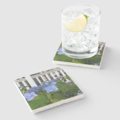 Victoriaans Hydrangea en Porch - Wijnwerf van Mart Stenen Onderzetter (Zijkant)