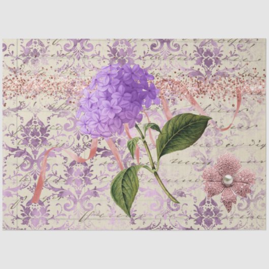 Victoriaans hydrangea Ephemera-ontkoppeling Tissuepapier (Voorkant)