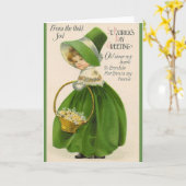 Victoriaans Iers meisje St. Patrick's Day Card Kaart (Gele Bloem)