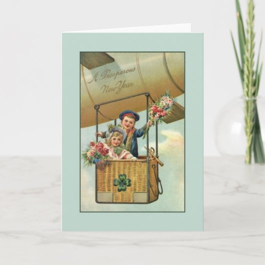 Victoriaans Iers Nieuwjaar wenskaart Feestdagen Kaart (Voorkant)