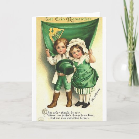 Victoriaans Ierse kinderen St. Patrick's Day Card Kaart (Voorkant)