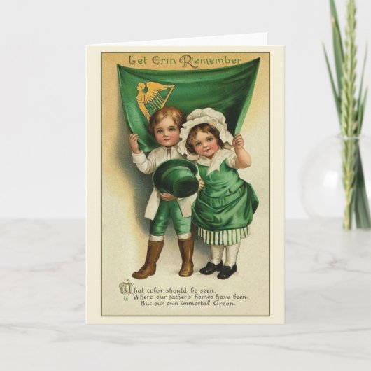 Victoriaans Ierse kinderen St. Patrick's Day Card Kaart (Voorkant)