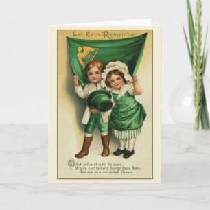 Victoriaans Ierse kinderen St. Patrick's Day Card Kaart