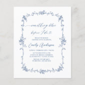 Victoriaans Iets Blauw Frans Vrijgezellenfeest Flyer (Voorkant)