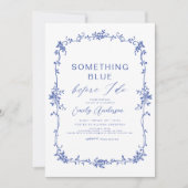 Victoriaans Iets Blauw Frans Vrijgezellenfeest Kaart (Voorkant)