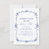 Victoriaans Iets Blauw Frans Vrijgezellenfeest Kaart (Voorkant)