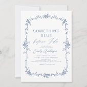 Victoriaans Iets Blauw Frans Vrijgezellenfeest Kaart (Voorkant)