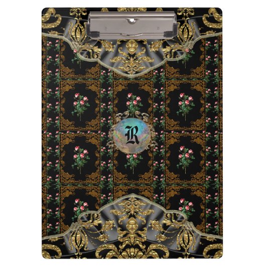 Victoriaans II Lashers Elegant Floral Monogram Klembord (Voorkant)