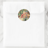 Victoriaans illustratie op kerstKaarten Ronde Sticker (Tas)