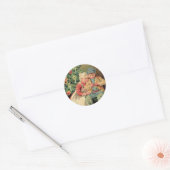 Victoriaans illustratie op kerstKaarten Ronde Sticker (Envelop)