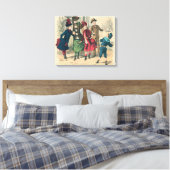 Victoriaans illustratie van de Mode van kinderen Canvas Afdruk (Insitu (Slaapkamer))