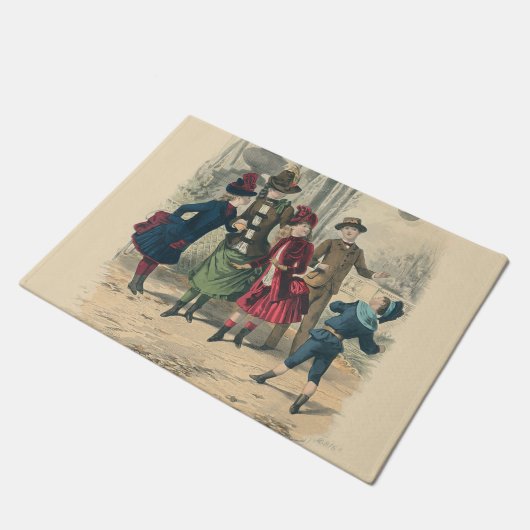 Victoriaans illustratie van de Mode van kinderen Deurmat (Schuin)