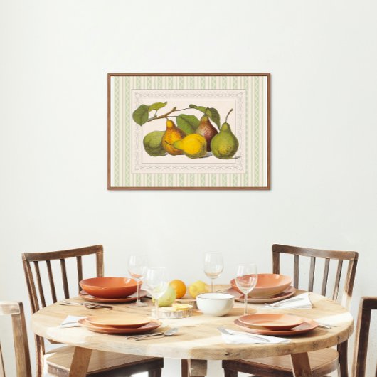  Victoriaans illustratie van peren Poster