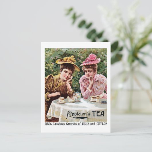  Victoriaans India en Ceylon thee en Briefkaart (Staand voorkant)