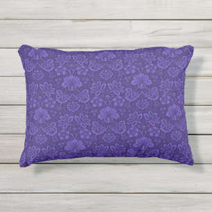  Victoriaans Indigo Damask Paisley Floral Buitenkussen