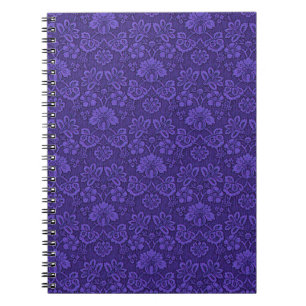  Victoriaans Indigo Damask Paisley Floral Notitieboek