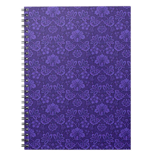  Victoriaans Indigo Damask Paisley Floral Notitieboek (Voorkant)