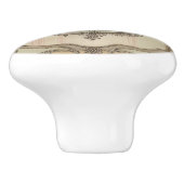 Victoriaans ingelijste Rozen Keramische Knop (Zijkant)