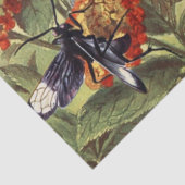 Victoriaans insecten onder Victoriaans bloemen Tissuepapier (Detail)