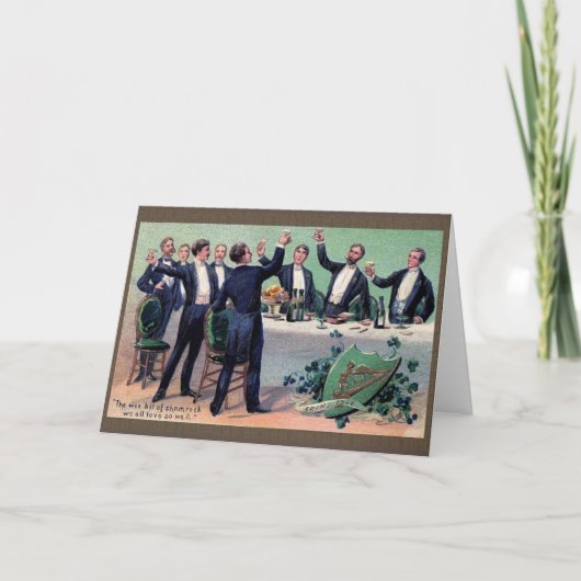 Victoriaans Irish Toast St. Patrick's Day Kaart (Voorkant)