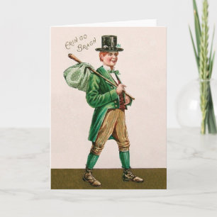 Victoriaans Irishman St. Patrick's Day Card Kaart