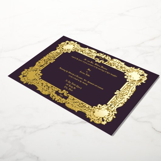  Victoriaans jaar 1834 Elegant Wedding Folie Uitnodiging (Gedraaid)