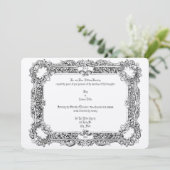  Victoriaans jaar 1834 Elegant Wedding Kaart (Staand voorkant)