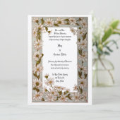 Victoriaans jaar 1884 Floral Daisies Wedding Kaart (Staand voorkant)