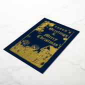 Victoriaans jaar 1892 kerstmis & Angels Folie Feestdagenkaart (Gedraaid)