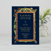  Victoriaans jaar 1893  huwelijk Folie Uitnodiging (Staand Voorkant)