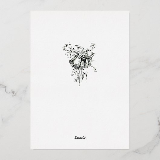  Victoriaans jaar 1893  huwelijk Folie Uitnodiging (Achterkant)