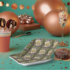 Victoriaans jaar Happy Nieuwjaar Borden Papieren Bordje