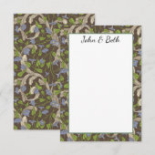 Victoriaans  jachtwijnstokken met bloei bedankkaart (Voorkant / Achterkant)